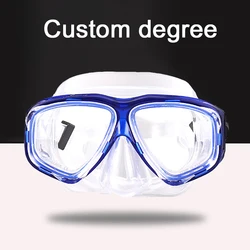 Mascarillas de silicona HD para adultos, lentes transparentes antiniebla para buceo, personalizadas para ojos izquierdo y derecho, de-1,5 a-8,5, diferentes grados