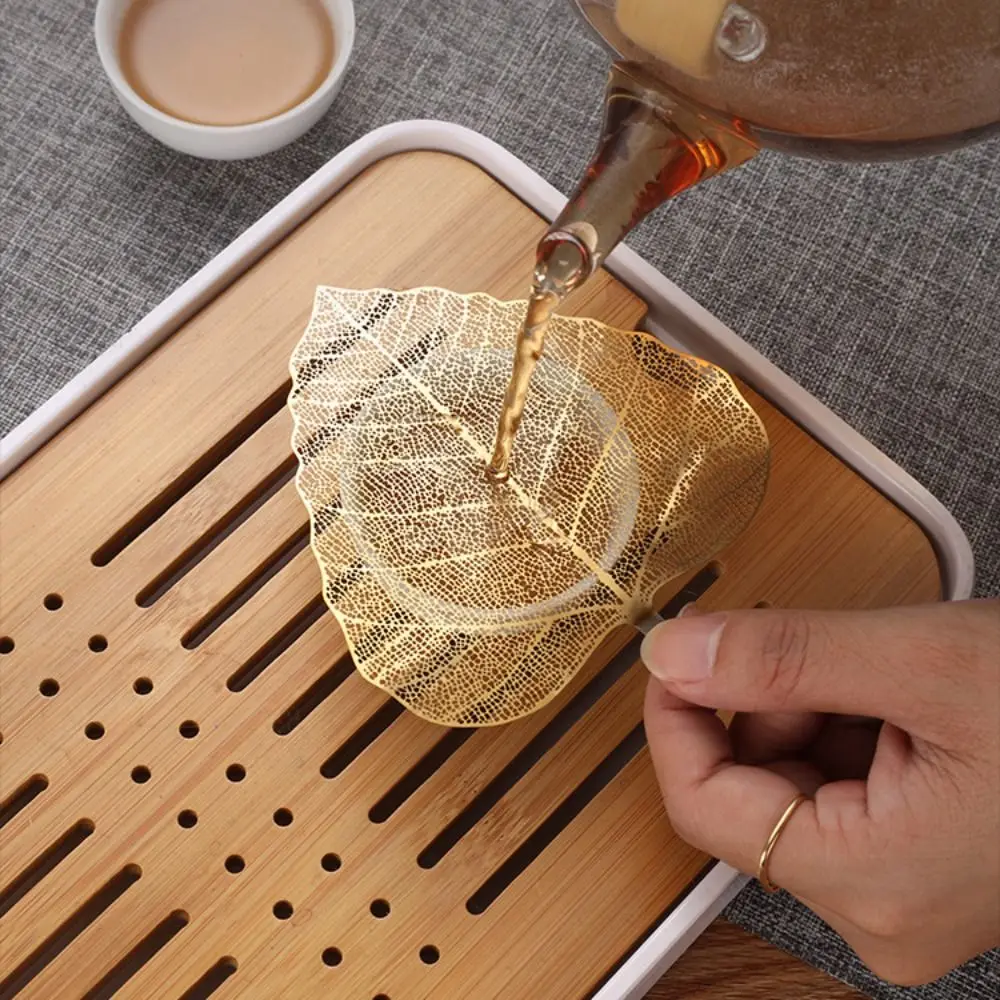 1 Pair 304 Stainless Tea Infuser Leaf Shape Reusable Leaf Tea Filter Hollow Out Fine Mesh Tea Strainer Gongfu Tea Ceremony