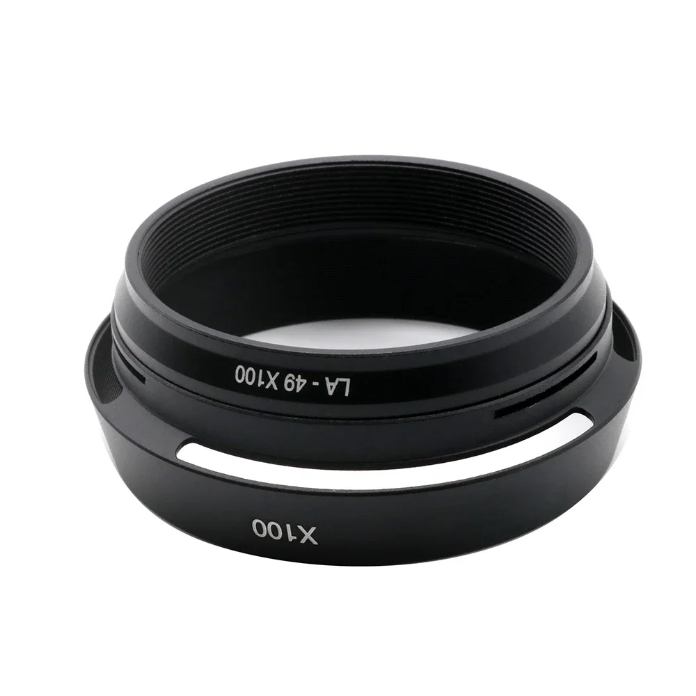 For FUJIFILM X100 X100S X100T X100F Metal Lens Hood with 49mm Adapter Ring Replacement for original LH-X100 AR-X100