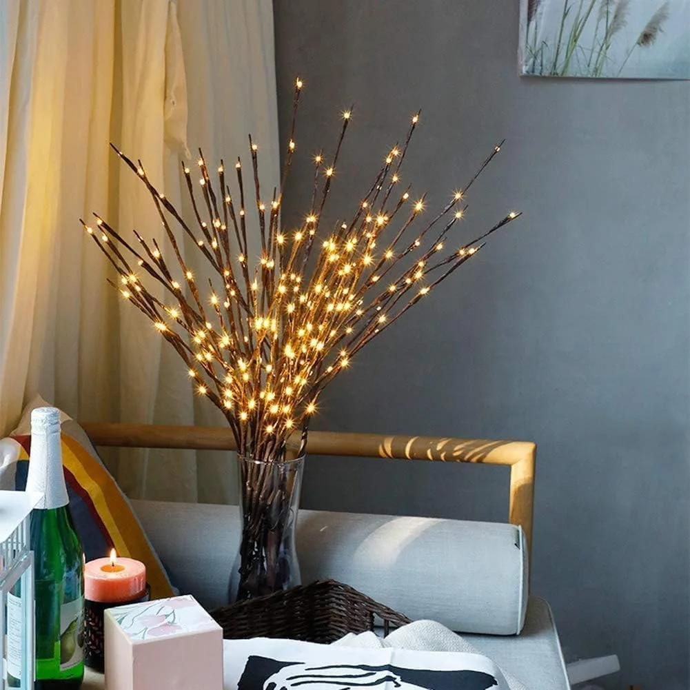 1Pcs LED Tree Branch Light Battery Powered Operated Bendable Twig Branch Lights for Party Coffee Store Festivals Home Decoration