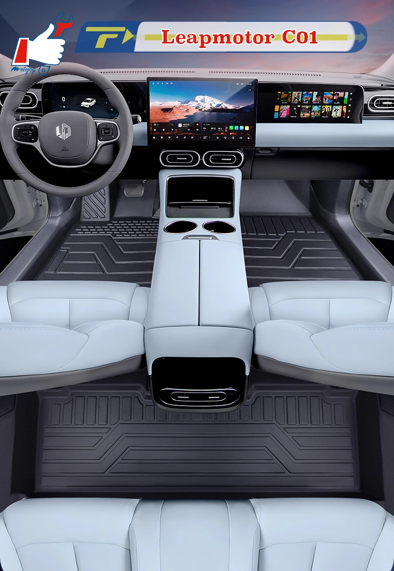 

Автомобильный коврик с левым рулем для Leapmotor C01 2022-2024, полностью окруженный коврик для ног, напольный коврик, напольный ковер, водонепроницаемый коврик