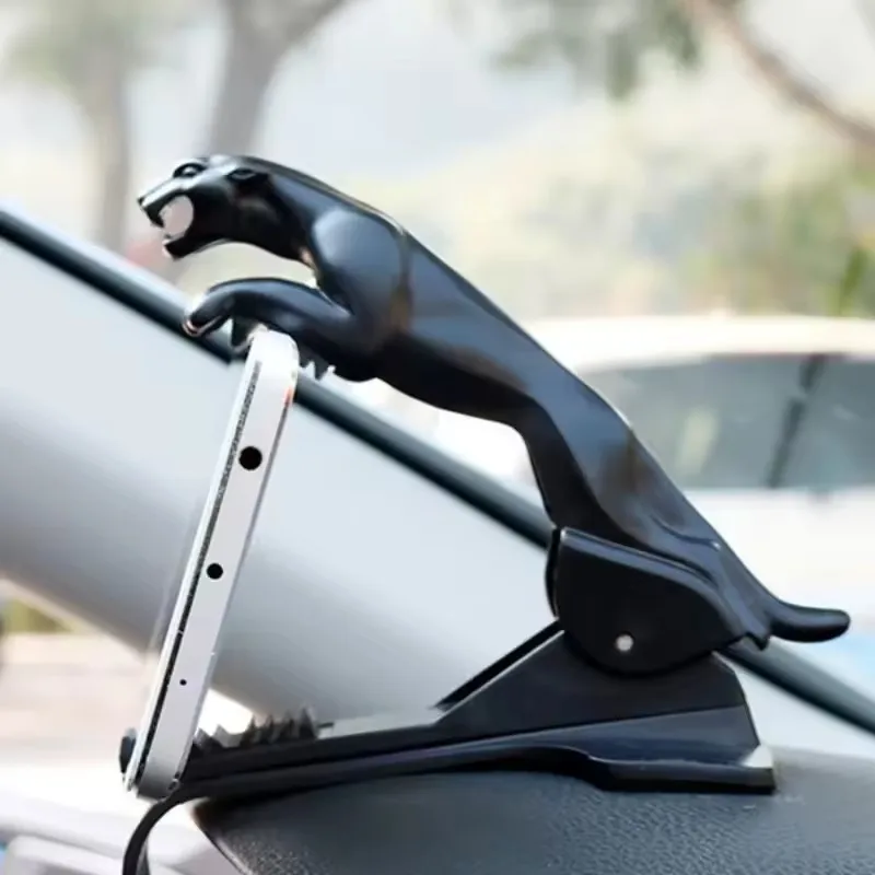 

1PCS Car Phone Holder Car Accessories Interior Multifunctional Buckle Style Instrument Panel Leopard Decoration Creative Holder