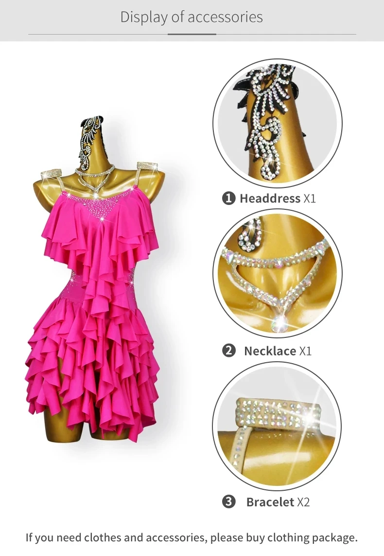 Latein-Tanzkostüm für Mädchen, Sportkleid, Damen-Partykleid, Abendkleid, sexy Anzug, Ballkleid für Frauen, 2026 Partys, Übungskleidung, Bühnen-Samba-Kleidung – Detail 4