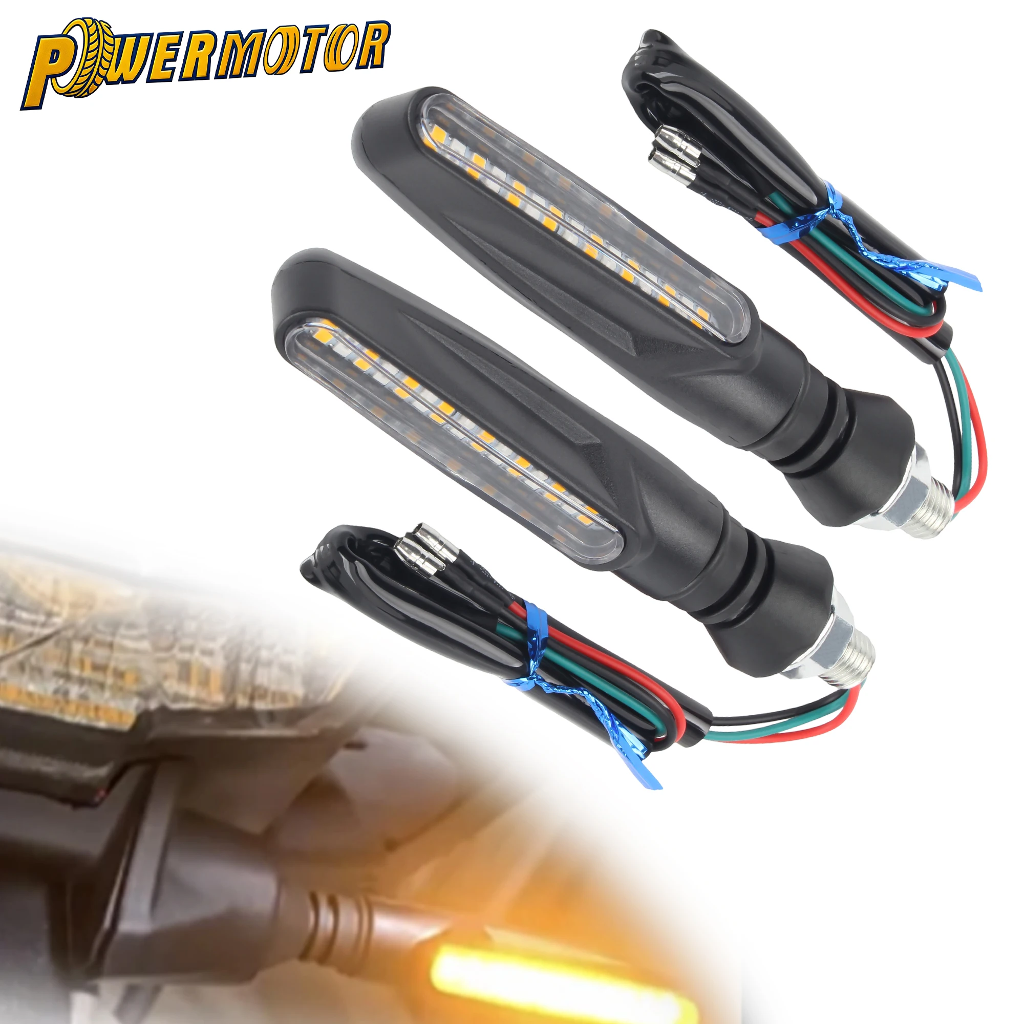 

Motorcycle 12V LED Turn Signal Universal M10 Indicator Lamp Amber Flowing Blinker Light Color Daytime Running Lights Accessories