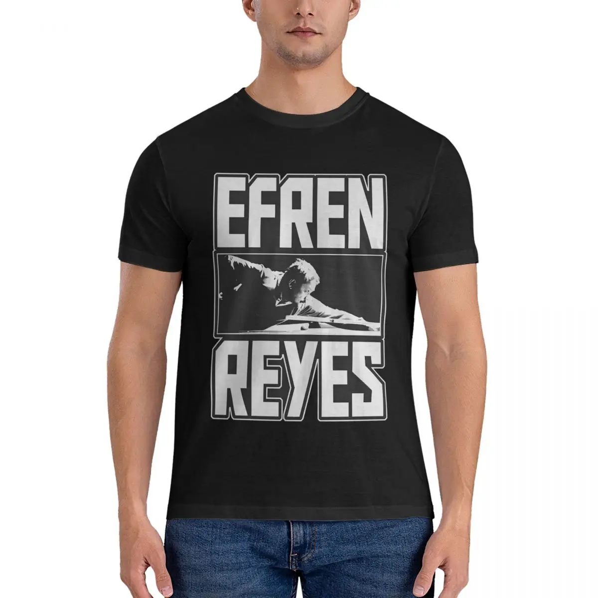 Men T-Shirt Neat Vintage 100% Cotton Tee Shirt Short Sleeve Efren Reyes T Shirt Round Neck Tops Gift Idea