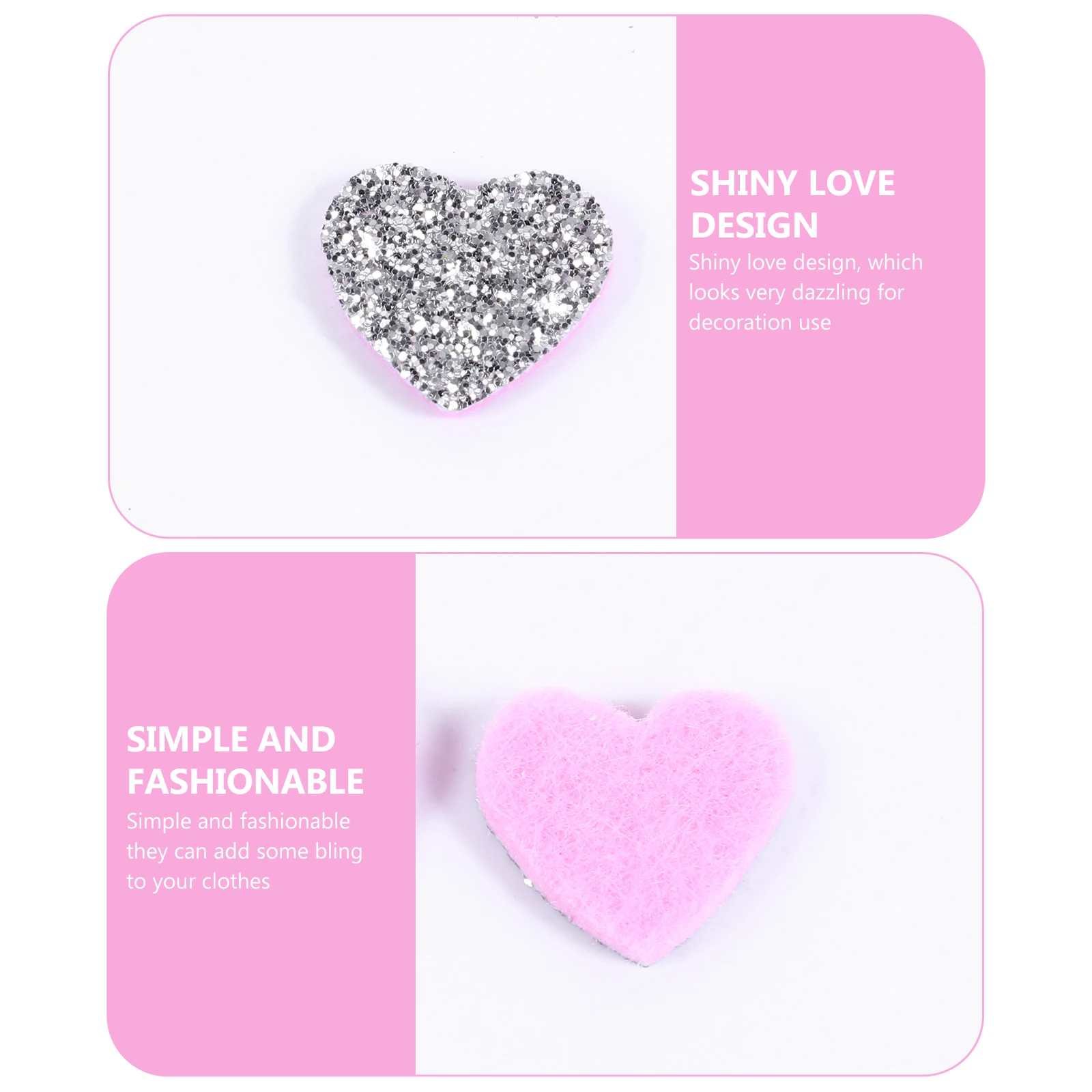 

200Pcs Flash Powder Patch Shiny Love Design Decorative Sequin Patches for Clothes Shoes DIY Jewelry Crafts Heart Shape