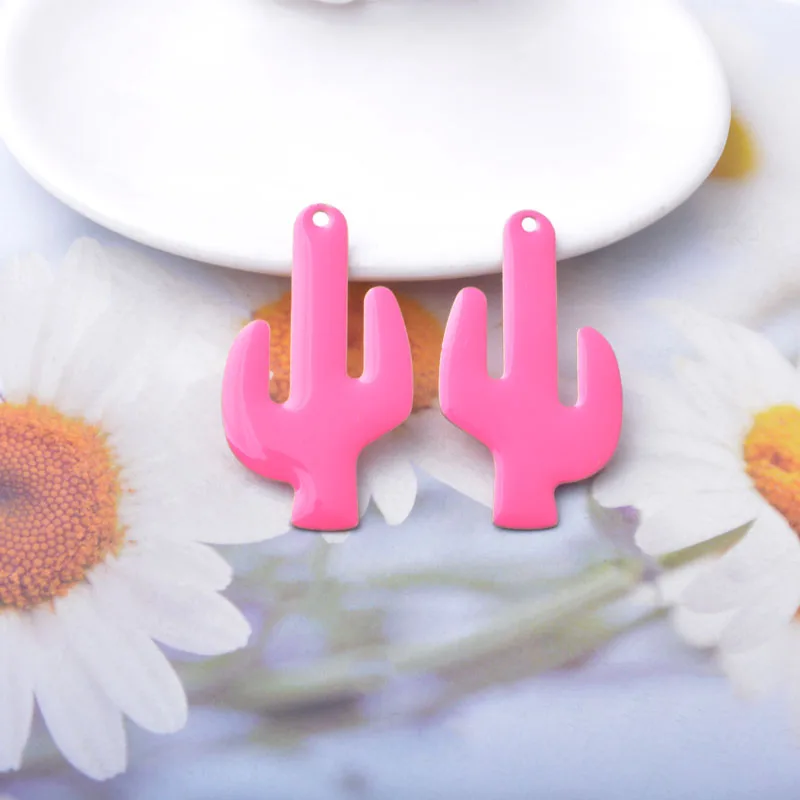 6 Stück Kupfer beidseitig emaillierte Kaktus-Anhänger, bunte Damen-Halsketten- und Ohrring-Accessoires, Öltropfen-Anhänger, DIY-Schmuckzubehör – Detail 9