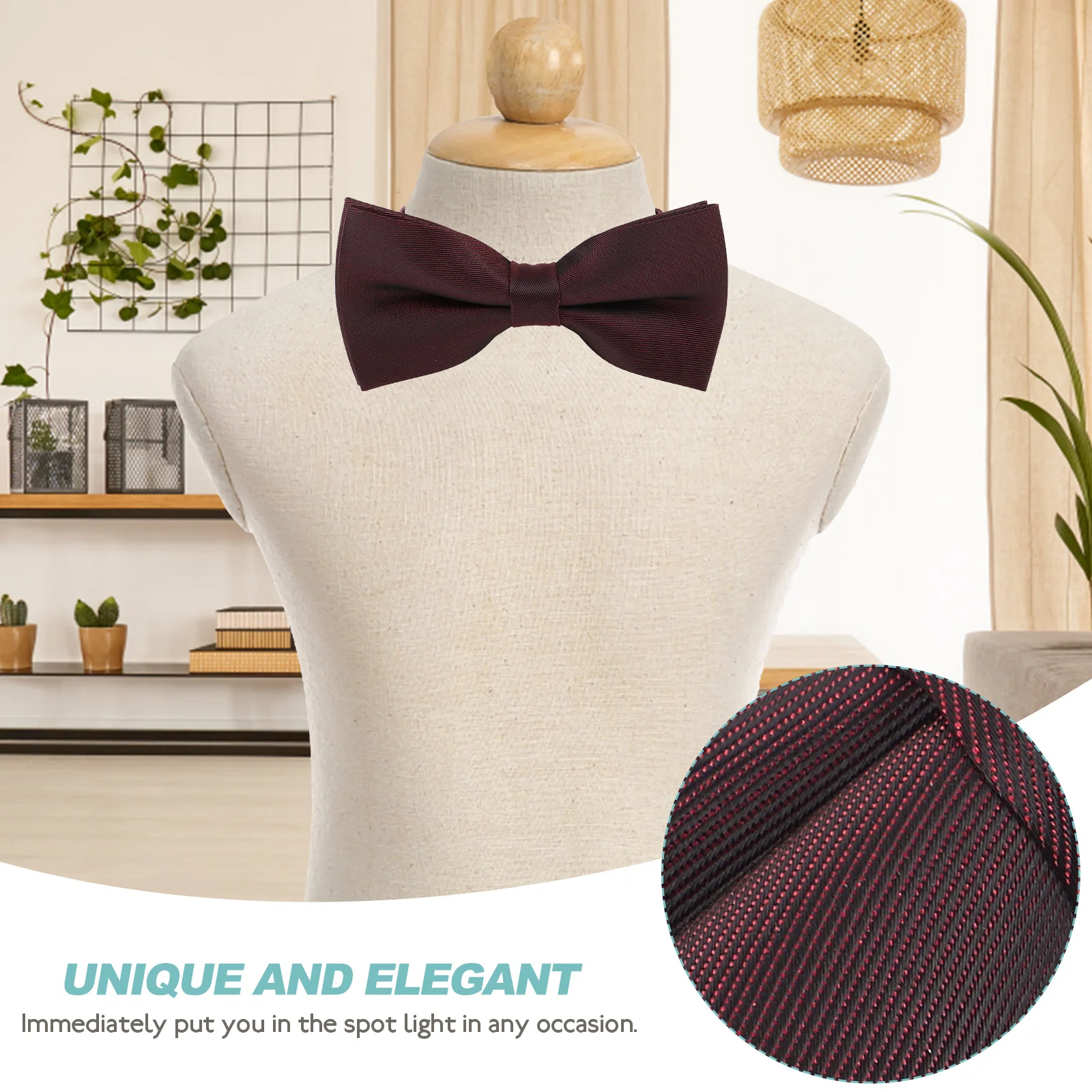 Nœud papillon pour hommes, couleur unie, tissu mat, sangle élastique réglable pré-nouée pour fête de mariage, bal de promo, costume de marié