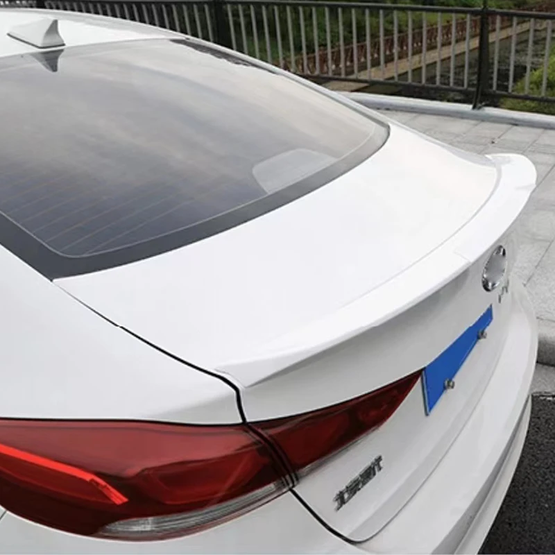 

For modern Elantra ABS black carbon fiber rear trunk lid spoiler wing body sports modification kit 2016 2017 2018 2019 2020