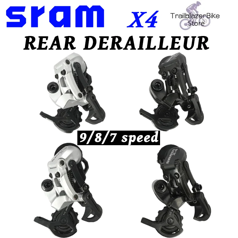 SRAM X4 REAR DERAILLEUR 9/8/7 SPEED Black/Silver REAR DERAILLEUR short OR Medium CAGE MTB /FOLDING bike Groupset Bike Kit