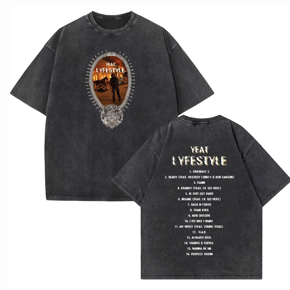 Yeat Lyfestyle Tour Shirts Harajuku O-Neck Cotton Vintage T-Shirts Fans Gift Tops