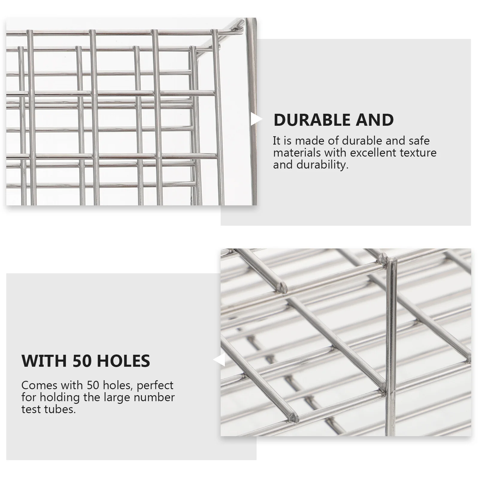 Square Hole Test Tube Rack Cardboard Stainless Steel Pipe Hanger Laboratory Holder