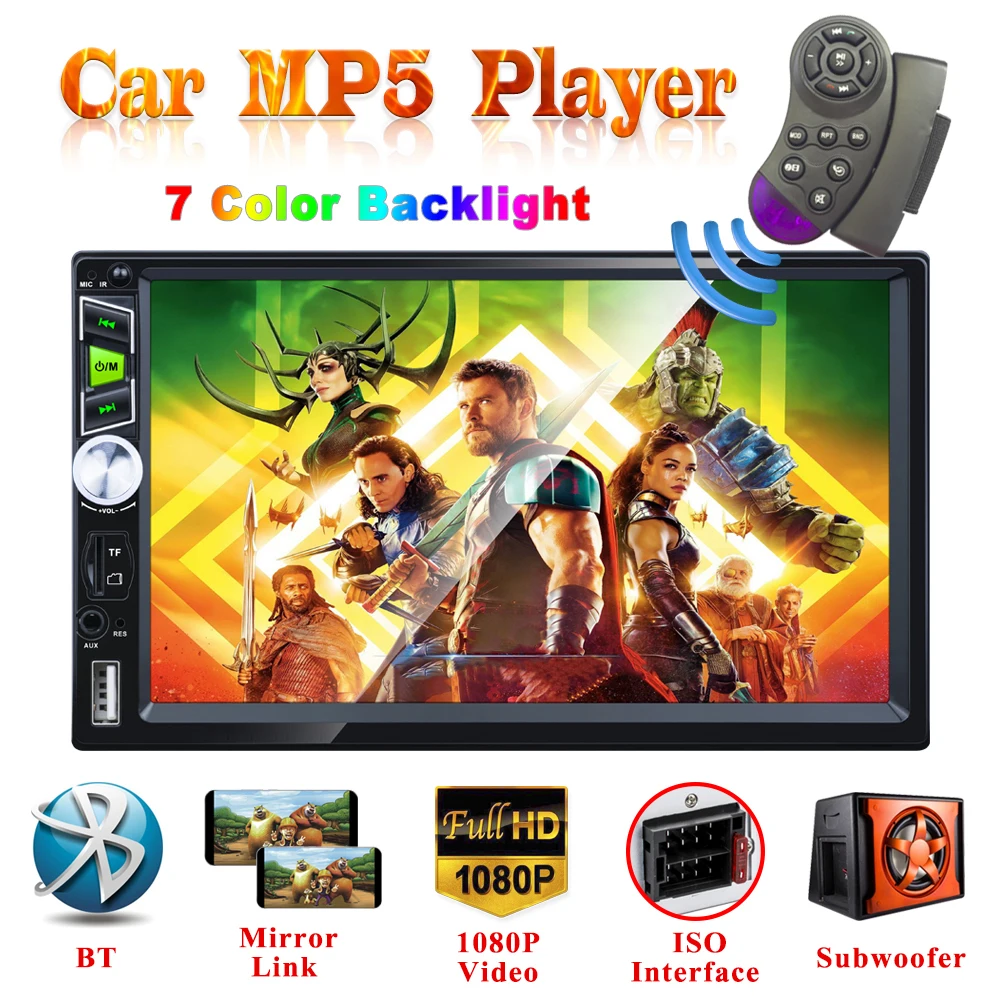 

Kirinavi 7" Car Radio Player 2 Din Android Touch Screen Video Player Bluetooth FM SD USB TF HD MP4 MP5 Autoradio