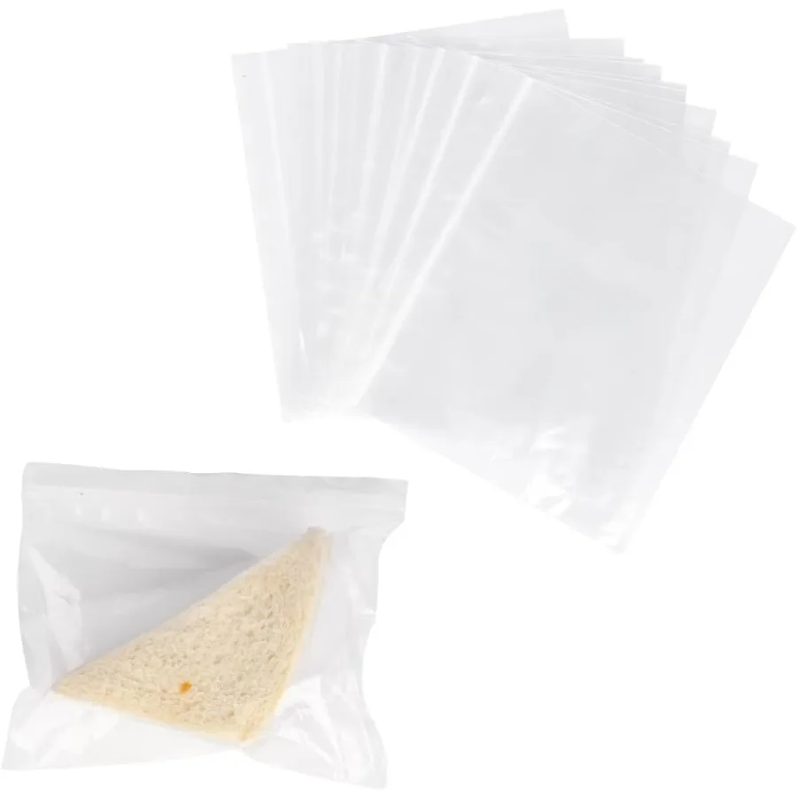 أكياس الساندويتش بسحاب علوي 100 عدد أكياس تخزين المواد الغذائية البلاستيكية القابلة للإغلاق لـ Luh Scks حقيبة بسحاب قابلة لإعادة الاستخدام لفريزر الفاكهة والخضروات #1
