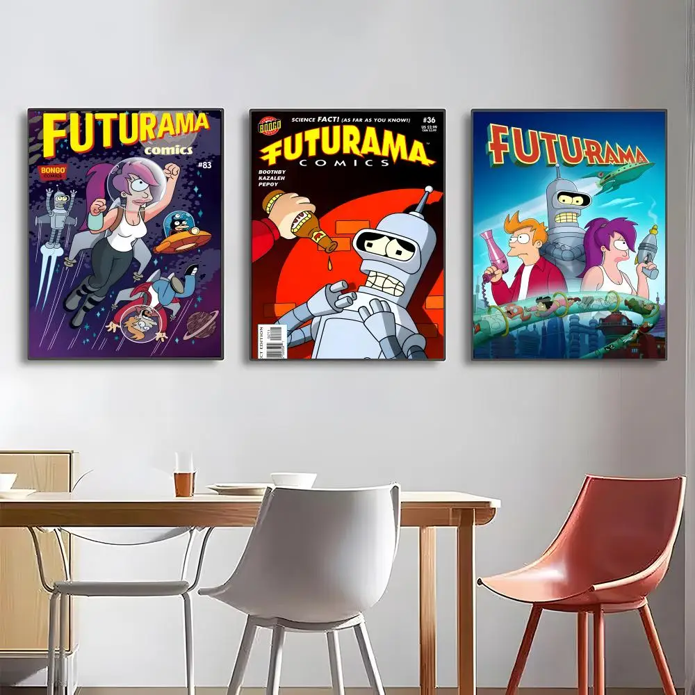 Cartoon F-Futurama B-Bender anime Poster High-definition posters, wall art for living room and home decor.