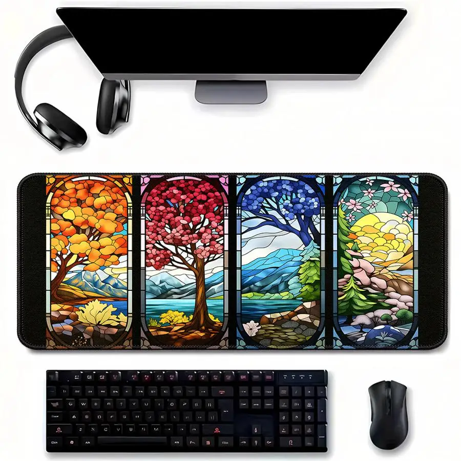 Autumn Tree Art Waterproof Mouse Pad Desk accessories Game Console Pad Keyboard Mouse Pad Computer Laptop Pad office Pad