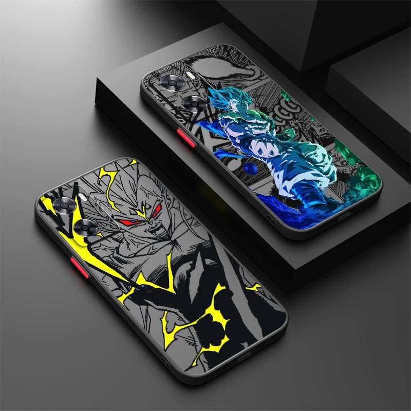 D-Dragon Ball Anime Cute Frosted Translucent For OPPO X5 X3 A54S A5 A94 A16 A53S A57 A74 A72 A96 A98 A78 5G TPU Phone Case