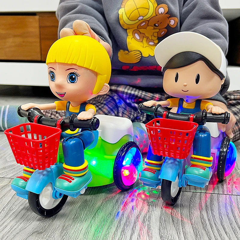 Baby Toys Music Bicycle Colorful Luminous Stunt Rotating Children's Educational Mobile Toys