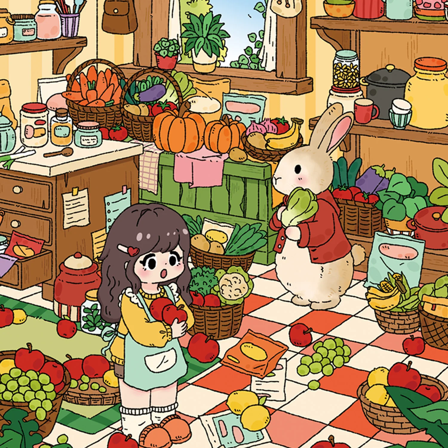 

Kawaii harvest season 3D storage room Landscape Sticker DIY Pocket Cabin Scene festival gift