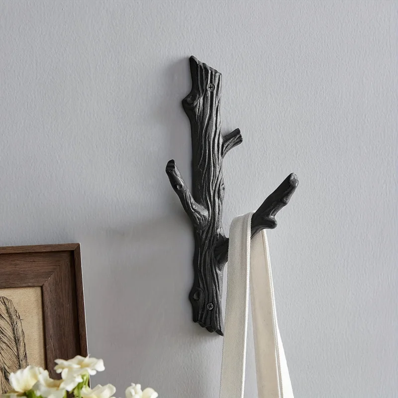 

Antique Cast Iron Branches Wall Hook - Waterproof and Rust-Proof，Suitable for Towels、Keys, Etc. - Bathroom、Living Room、Ideal Cho