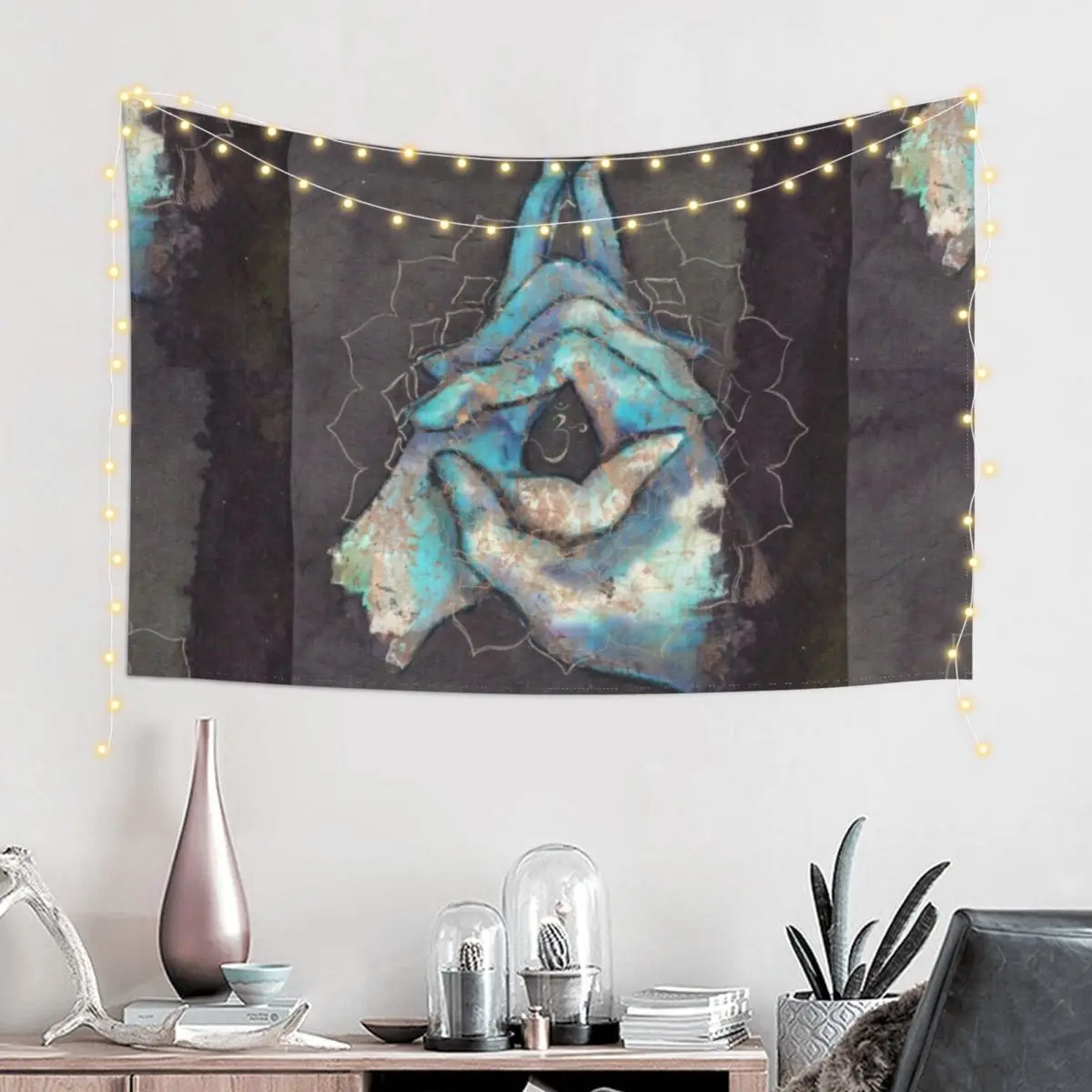 crown chakra mudra Tapestry Decor For Bedroom House Decorations Tapestry