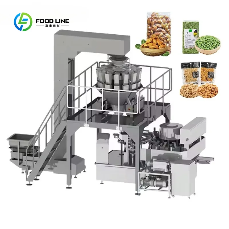 Customized Commercial Automatic Granular Food Vacuum Packing Machine 304 Stainless Steel With Z Type Conveyor