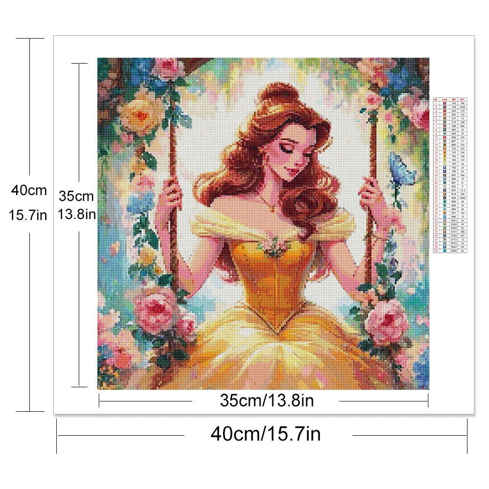 Disney DIY Diamond Mosaic Belle Embroidery Princess Picture Rhinestones Woman Painting Flower Cartoon Decor for Home