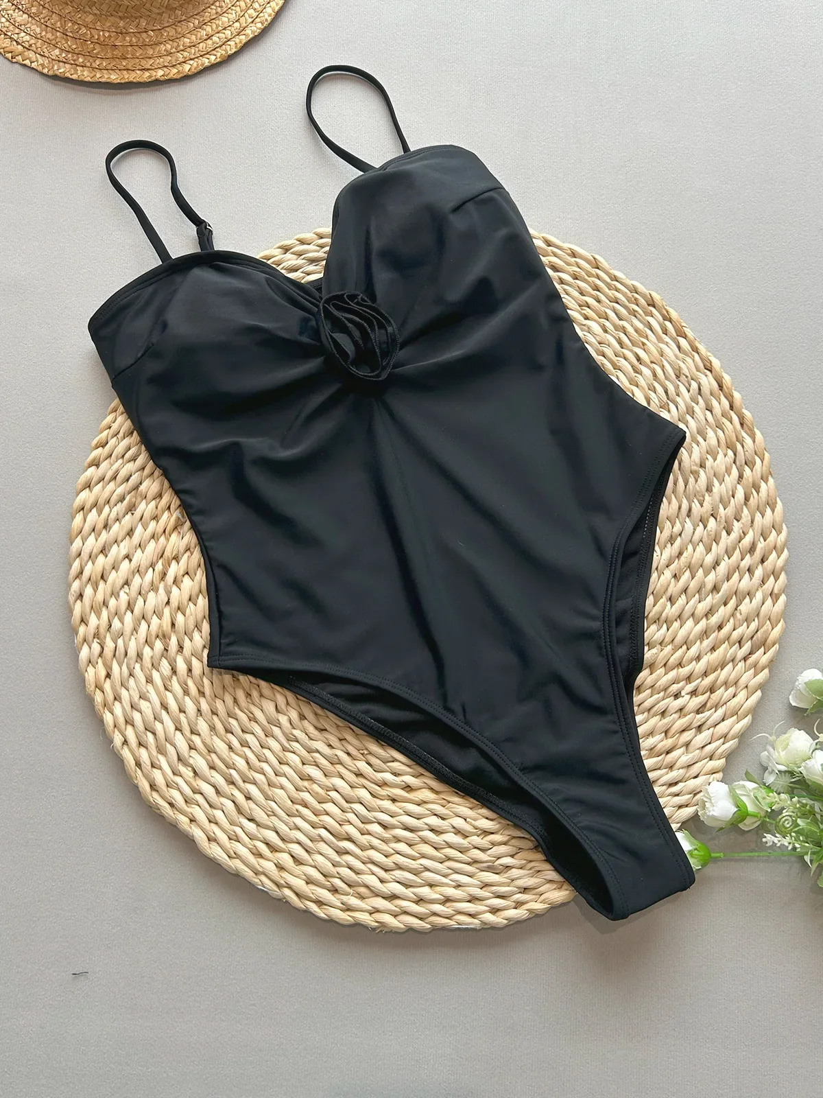 Rosa pontos maiô de uma peça monokini sexy preto banho 2025 retalhos maiô de uma peça beachwear para mulher
