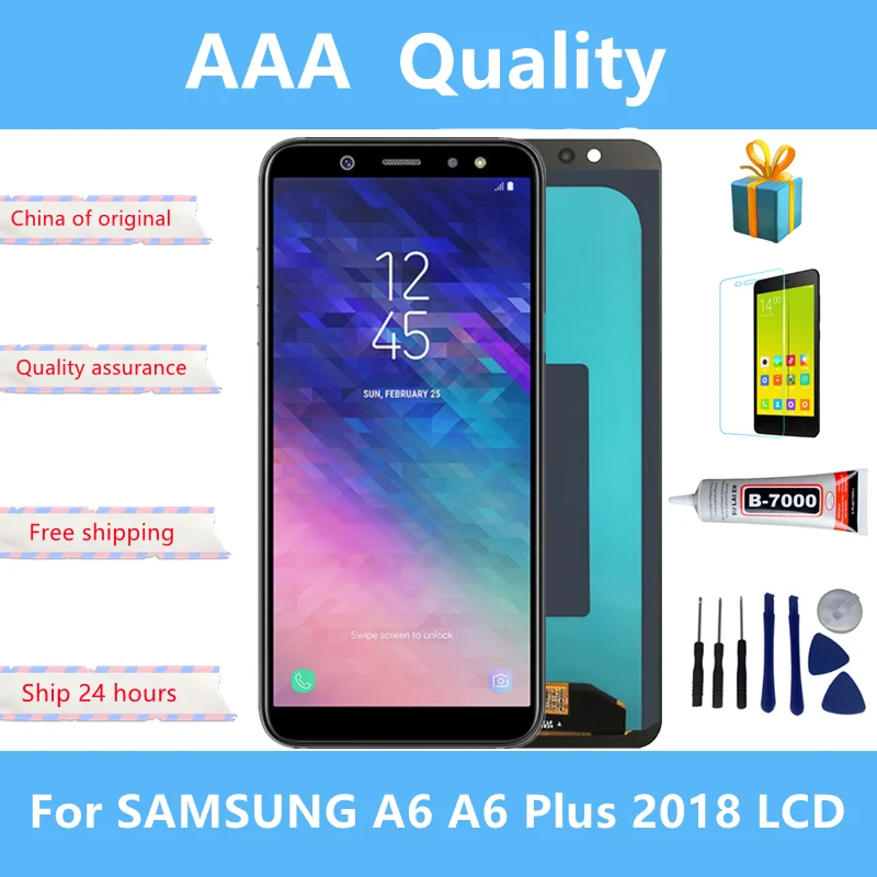 High Quality 5.6''  TFT  For Samsung A6+ 2018 Display A600F A600FN A600G LCD Touch Screen Digitizer Panel Assembly Display