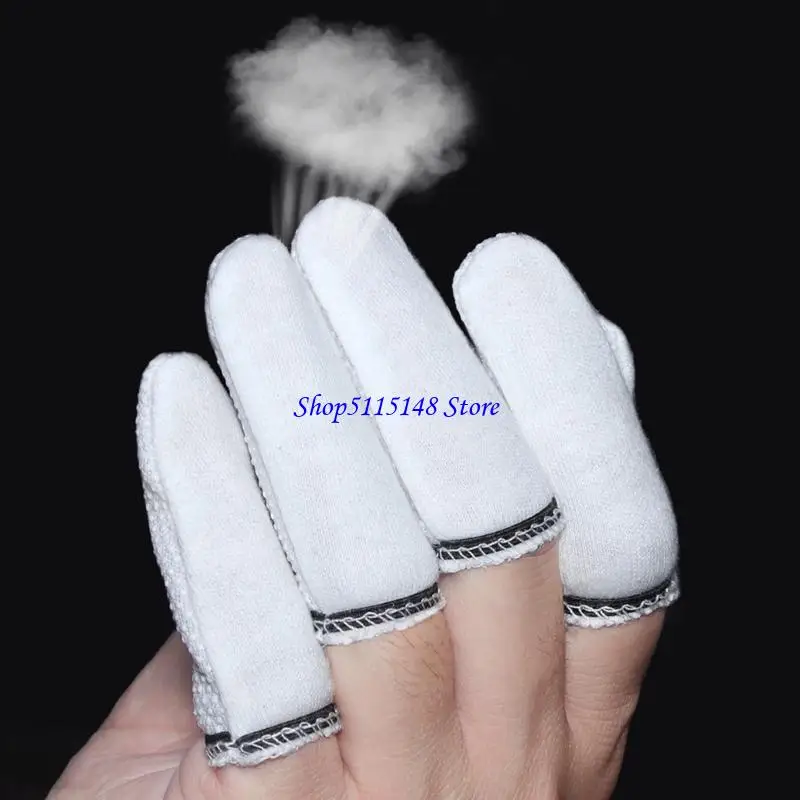 F3MA厚い快適な快適なノンズスリップワークフィンガーカバー通気性のある綿素材と柔軟な弾性バンドでガードスリーブ