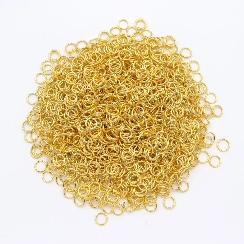 200pcs Gold-plate Silver Color Bronze Round Metal Jump Split Rings Link Loops For Jewelry Handmaking Diy Needlework Accessories