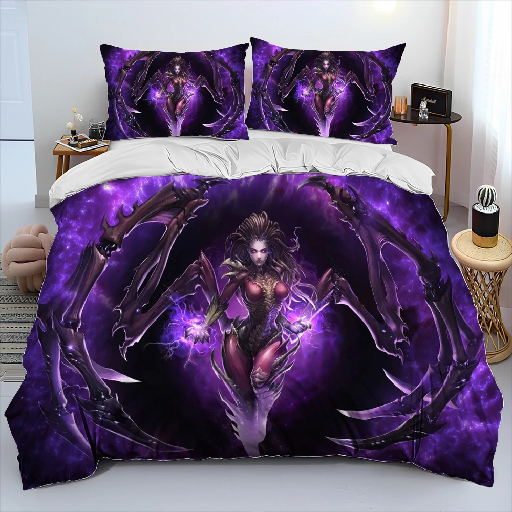 Imagem -06 - Starcraft Game Gamer pc Cartoon Consolador Bedding Setduvet Cover Bed Conjunto Quilt Cover Fronha King Queen Size Bedding Conjunto Kid