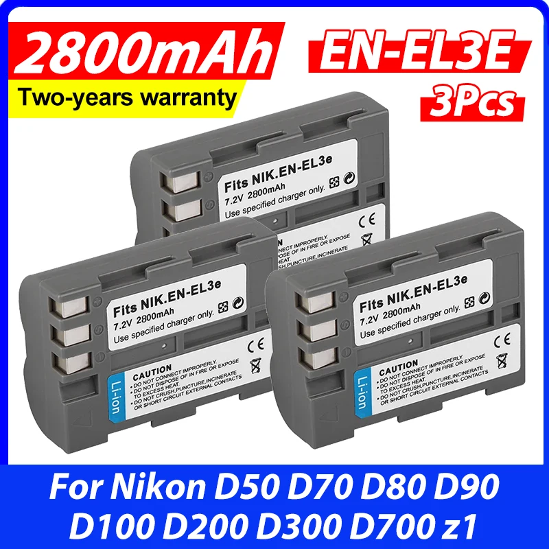 3 Pcs/Lot 2800Mah E…