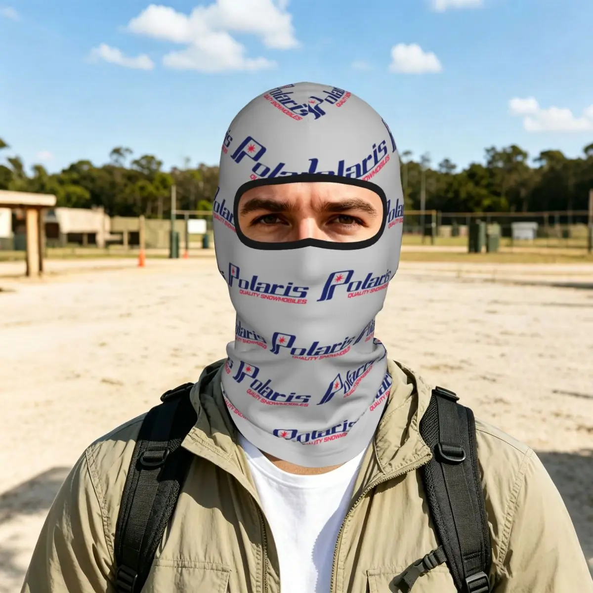 Polaris Snowmobile Logo Breathable Balaclava Full Face Mask Sun Protection Neck Gaiter For Motorcycle Cycling Fishing Outdoor