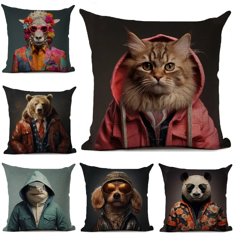 Fashion Animals Idol Model Patterns Cushion Cover Car Sofa Throw Pillows Living Room Decorative Pillowcase