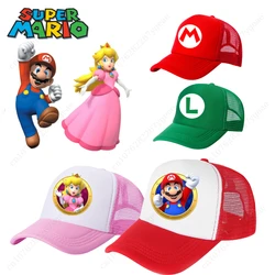 Bonés de beisebol casual Super Mario Bros, Game Action Toy Figure, Luigi Peach Princesa, Chapéu de sol dos desenhos animados, Moda