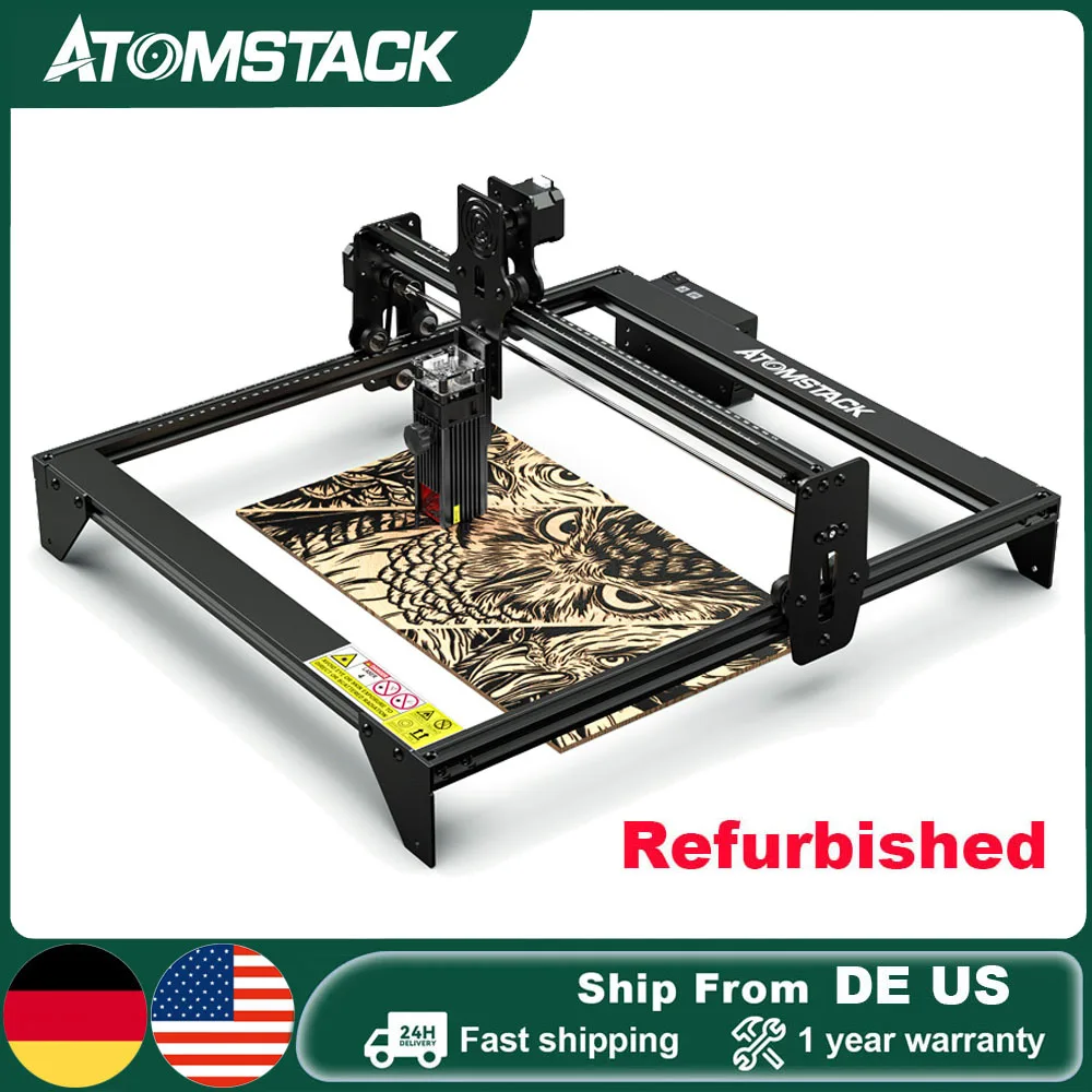 

Refurbished ATOMSTACK A5 M40 CNC Laser Engraver DIY Engraving Cutting Machine 410X400mm For Wood Metal Acrylic Leather PCB board