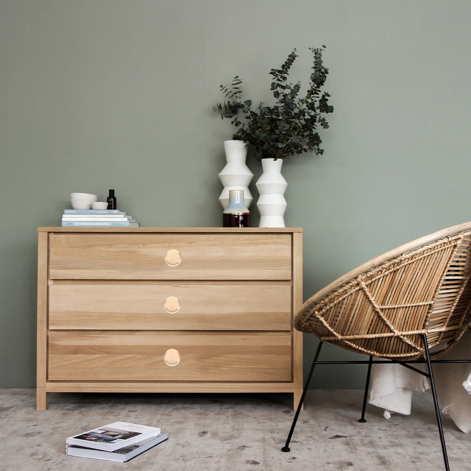 

6Pcs Decorative Cabinet Knobs Modern Round Handles for Dressers Drawer Cupboards Wardrobes Dresser Knobs Dresser Handles