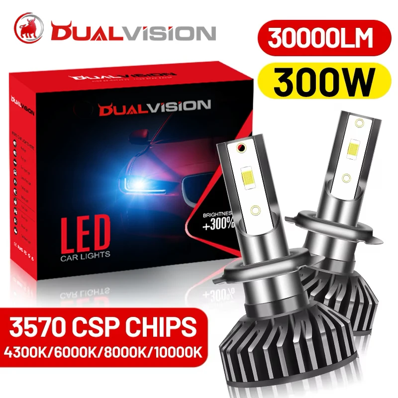 H4 H7 LED Canbus Car Headlight 30000LM 300W 4300K 6000K 8000K 10000K Lamp H1 9005 HB3 9006 HB4 9012 H8 H11 Fog Light Auto Bulbs