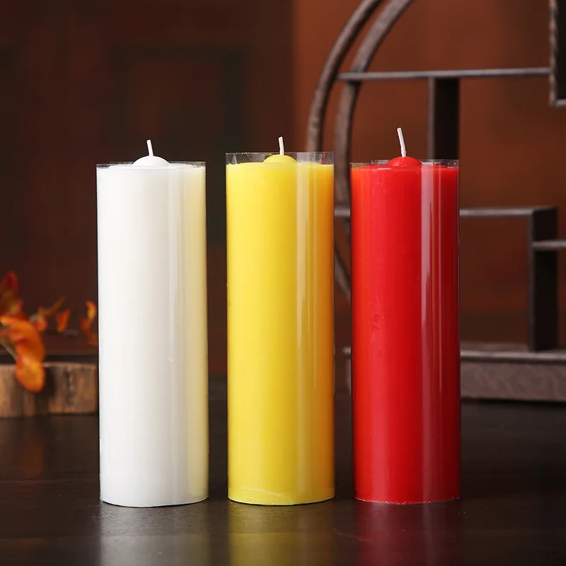 New Candle Cylindrical Thick Candle White Red Yellow Large Wax Prayer Church Candles Romantic Wedding Home Paraffin Buddha Light