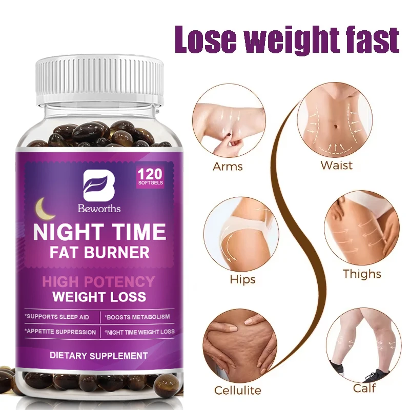 BEWORTHS Night Slimming Fat Burning Capsules Support Weight Loss Appetite Suppression Powerful Boost Metabolism for Men and male