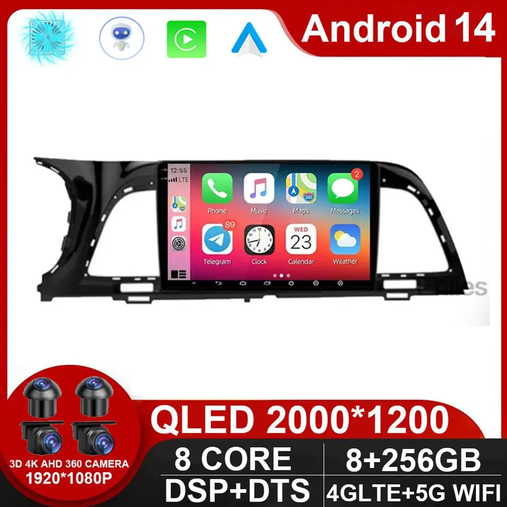 9 ''Voor Kia K4 2014 - 2017 Android Auto Radio Multimedia Video Speler Gps Navigatie Carplay Achteruitrijcamera 5G Wifi Dsp