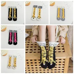 New 3D Chicken Print Funny 3D Cartoon Sock for Kid Thin Toe Feet Sock Breathable Soft Warm Cosplay Winter Autumn