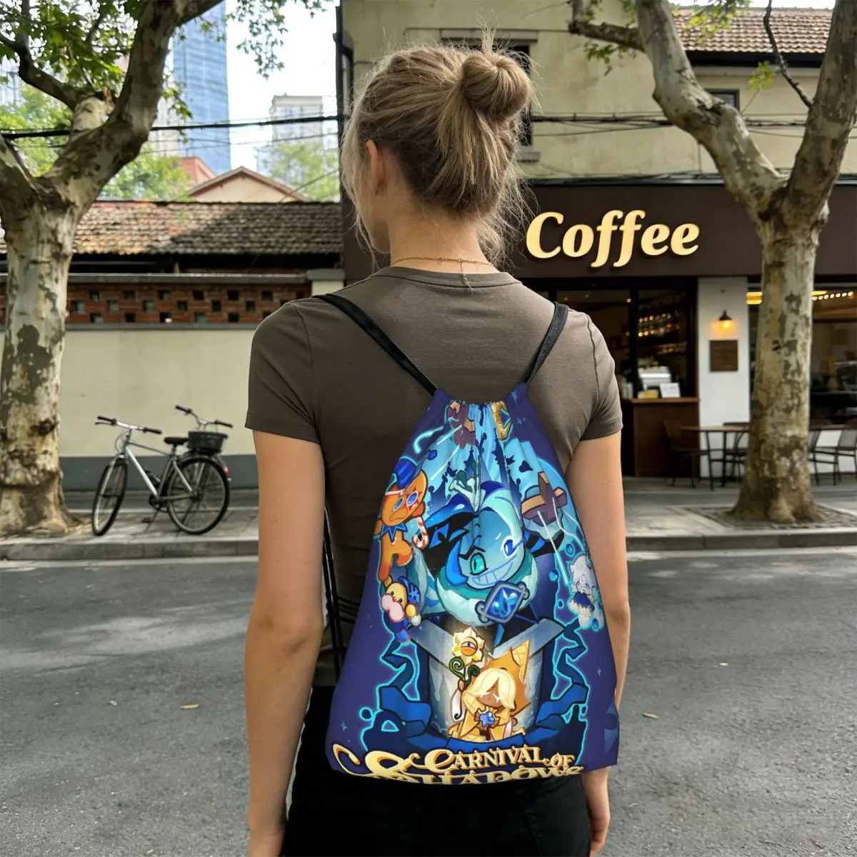 Shadow Milk Cookie Run Kingdom Backpacks Multi-function Drawstring Bags Shoes Bag Book Bags for Man Woman School