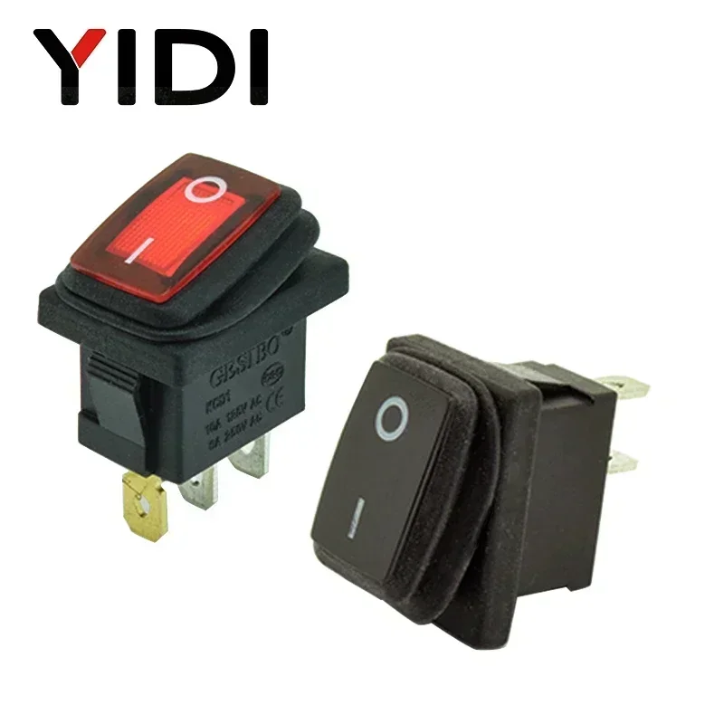 12V 220V Rode Led Licht 10A 250V Ac Waterdichte Tuimelschakelaar 3 Pin Spst Op Off Auto dashboard Boot Marine KCD1 Rocker Switch