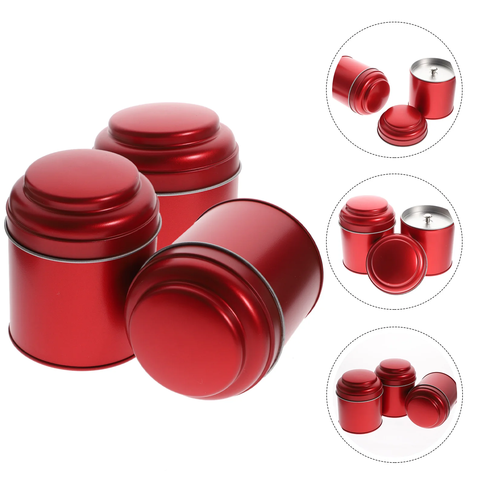 3 Pcs Accessories Aromatherapy Wax Tin Containers with Lids Tinplate Scented Canisters Loose Leaf Tea