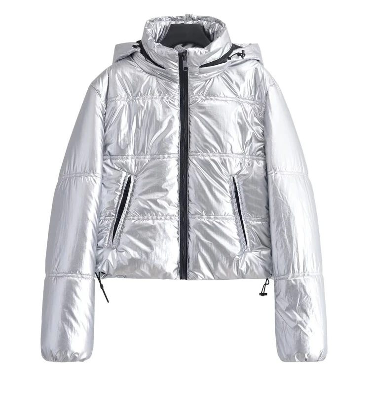 

Metallic ort Thi Jaet Women's Faion Versatile Cotton Coat Autumn Winter New Arrival 30204 808 Loose Fit Sle