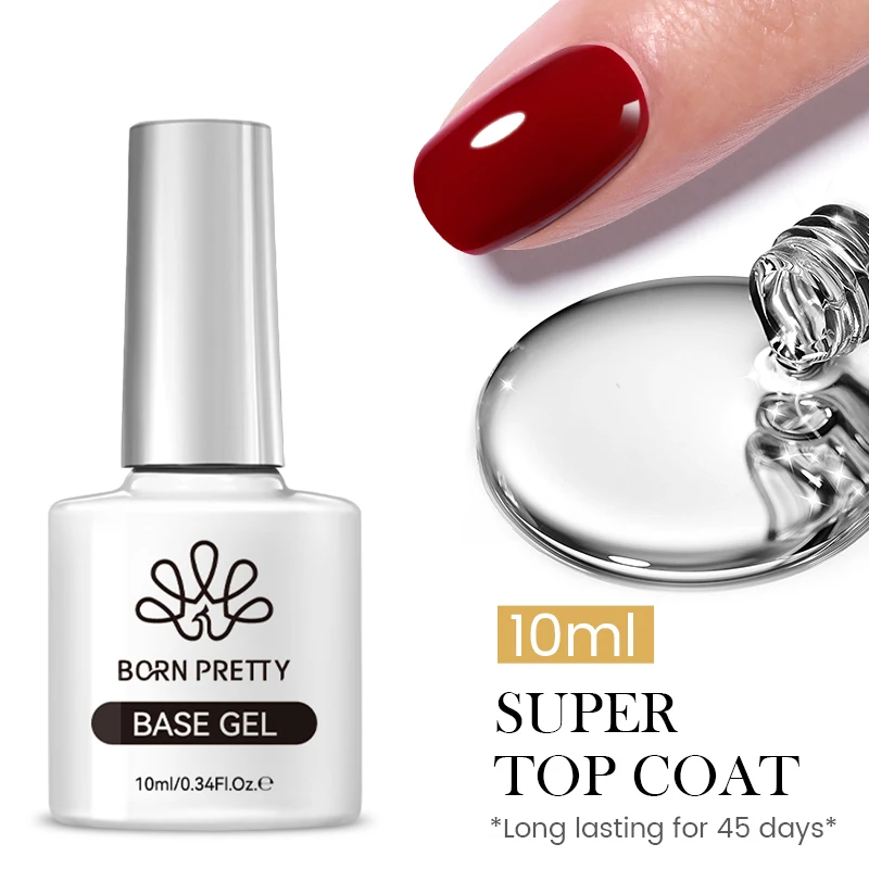 BORN PRETTY-Juego de esmalte de uñas en Gel con Base de Gel y capa superior, esmalte de uñas en Gel para decoración de uñas, Kit de herramientas de diseño, 10ml