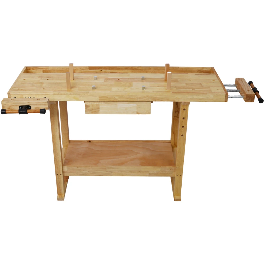 

55-Inch Wood Workbench - Wooden Workbench for Garage Workshop and Home
