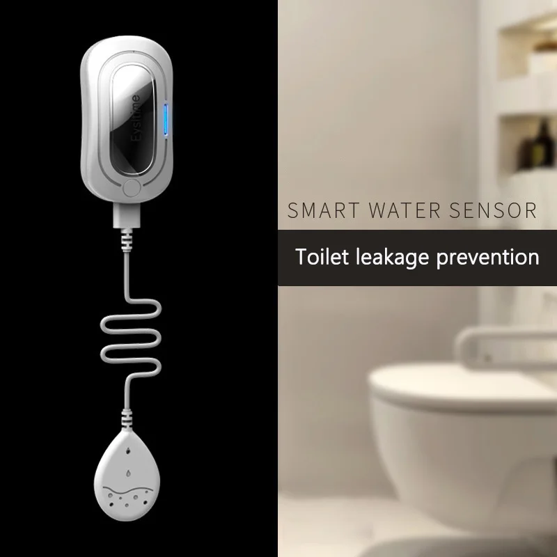 Tuya Zigbee Intelligent Water Leakage Sensor Toilet Anti Overflow Water Immersion APP Alarm View Rechargeable Level Detector